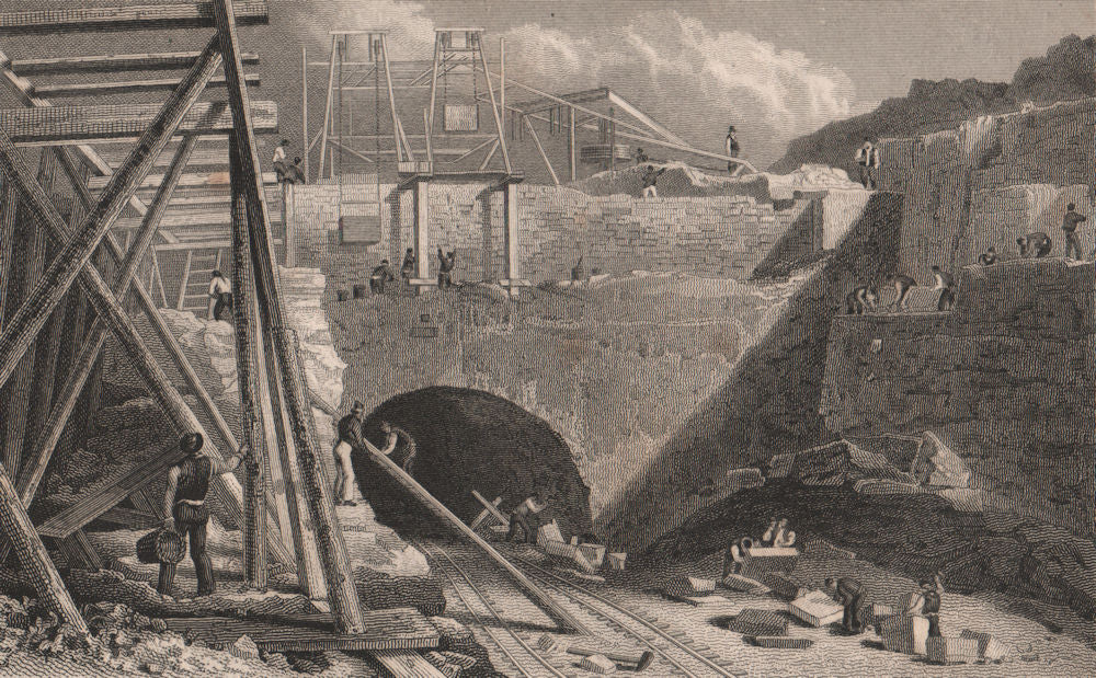 Liverpool & Manchester Railway tunnel entrance, Edge Hill. Wapping. PYNE 1829